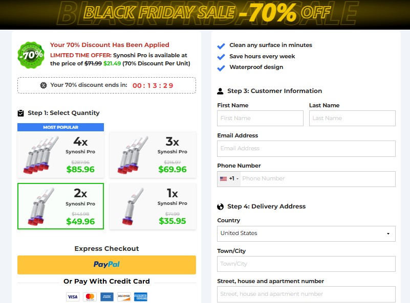 Synoshi Pro Order Page
